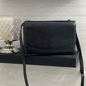 Danier Black Leather Crossbody Wallet